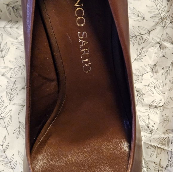 Franco Sarto Brown Leather Round Toe 3 3/4 inch Heels, Size 8M - Picture 5 of 9
